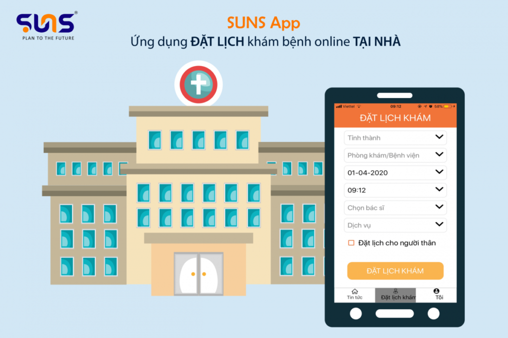 SUNS App giúp tiết kiệm thời gian, chi phí khám chữa bệnh.