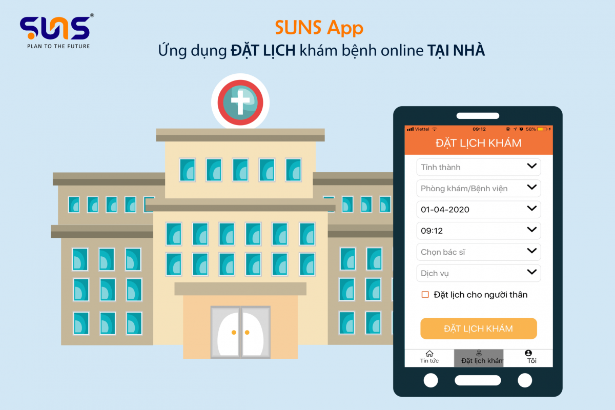 Ứng dụng đặt lịch khám bệnh SUNS App