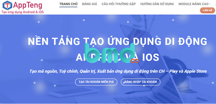 Tạo ứng dụng bán hàng online qua appteng.vn
