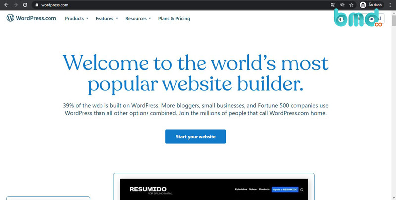 Wordpress - Trang web tạo website miễn phí