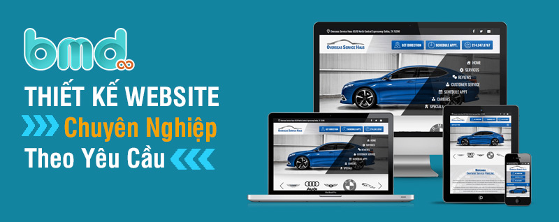 Dịch vụ thiết kế website ô tô
