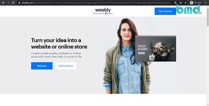 Weebly - Tạo web miễn phí