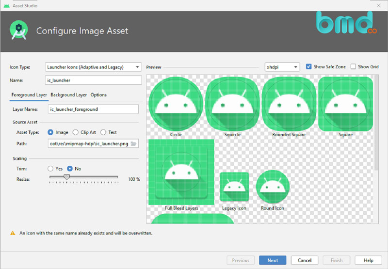 Công cụ hỗ trợ lập trình android Image asset studio