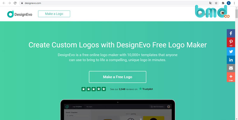 Website thiết kế logo miễn phí DesignEvo