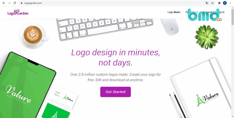 Website thiết kế logo miễn phí - Logo Garden