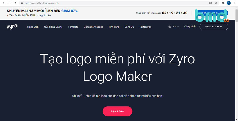 Web thiết kế logo - Zyro