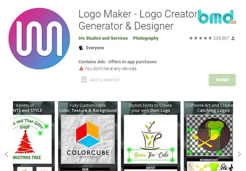 Ứng dụng tạo logo Iris Logo Maker