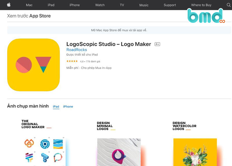 App thiết kế logo LogoScopic Studio