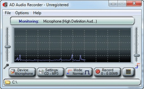 Phần mềm ghi âm PC AD Audio Recorder