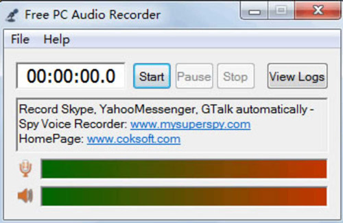 Phần mềm ghi âm pc Audio Recorder