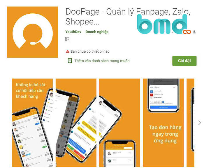 App quản lý bán hàng DooPage