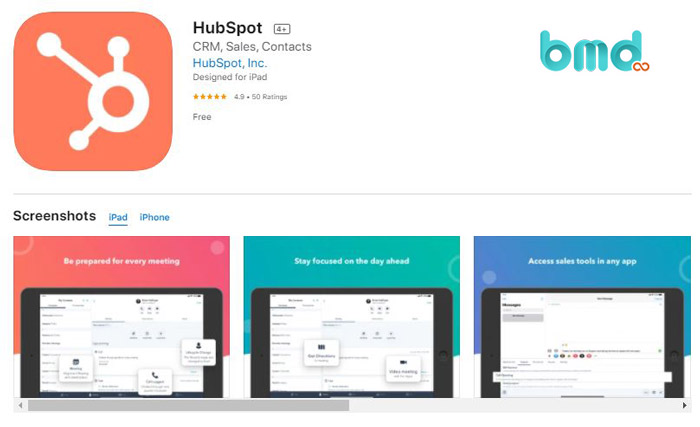 App quản lý bán hàng HubSpot