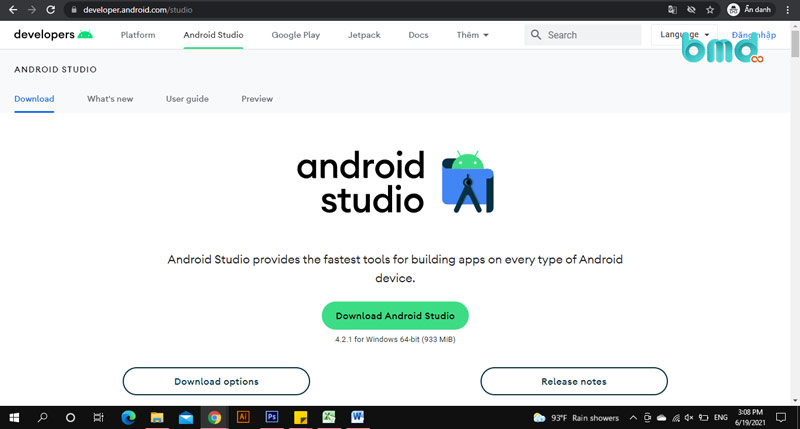 Android Studio - Phần mềm giả lập android nhẹ