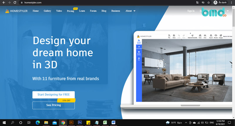 Phần mềm tự thiết kế nhà Auto Desk Homestyler