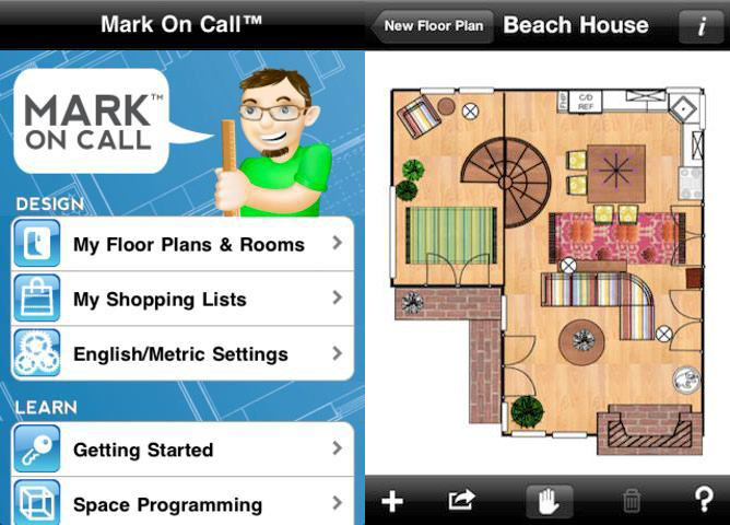 Phần mềm thiết kế nhà trên điện thoại Mark On Call