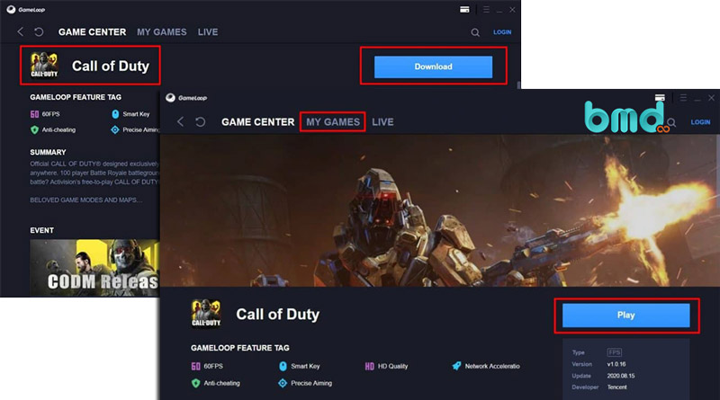 Phần mềm giả lập android nhẹ GameLoop