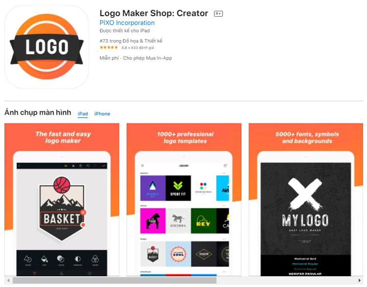 App thiết kế logo - Logo maker shop
