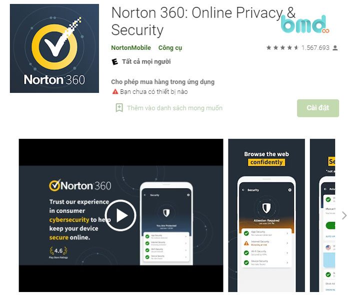 Phần mềm diệt virus miễn phí Norton 360