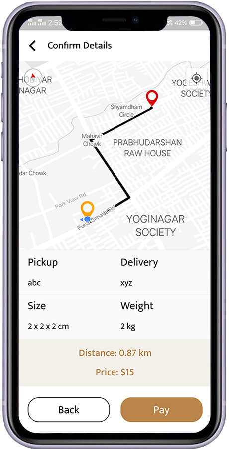 Tính năng định vị trong app giao hàng