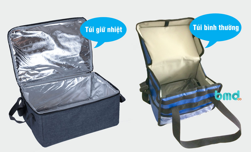 Túi giữ nhiệt giao hàng và túi bình thường